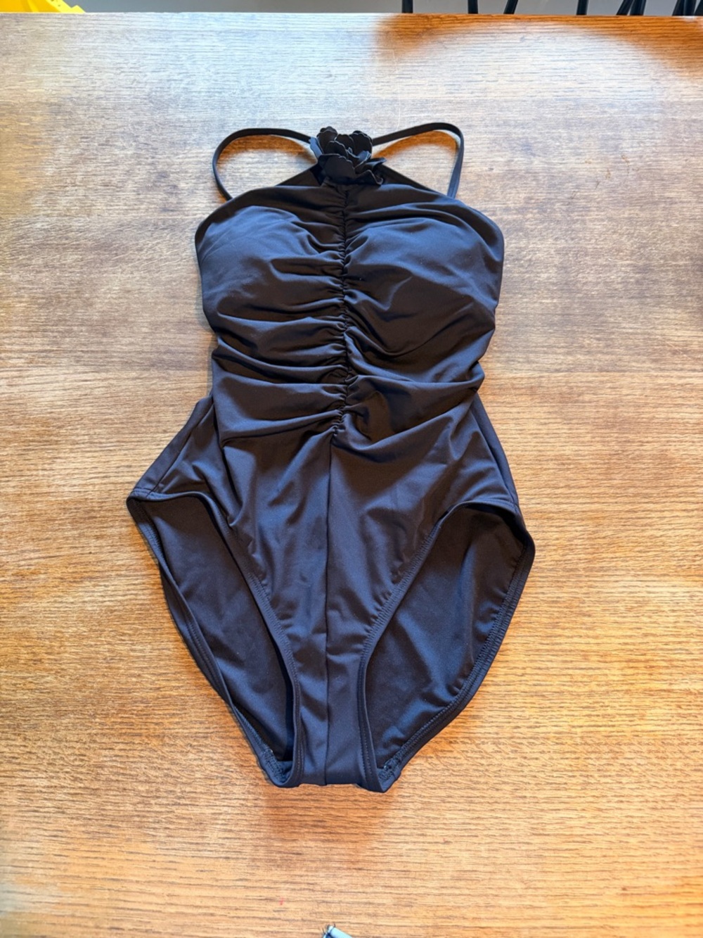 kate spade Black Ruched Halter One-Piece Swimsuit